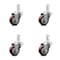 Service Caster 3.5 Inch Maroon Polyurethane Wheel Swivel 3/4 Inch Square Stem Caster Set SCC SCC-SQ20S3514-PPUB-MRN-34-4 - alternate 1